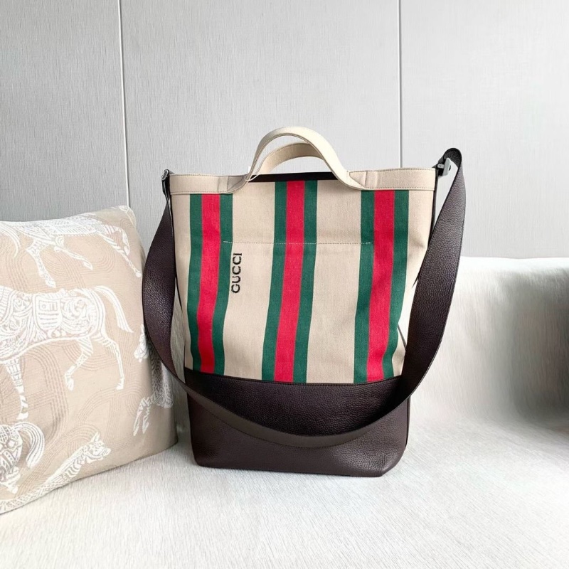 Gucci 紅綠條紋帆布tote包 黑標043 39*41*16  9新 配件塵袋-3