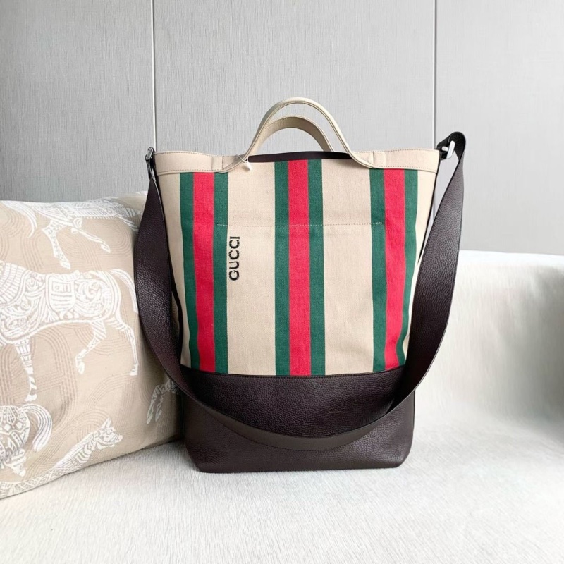 Gucci 紅綠條紋帆布tote包 黑標043 39*41*16  9新 配件塵袋-4