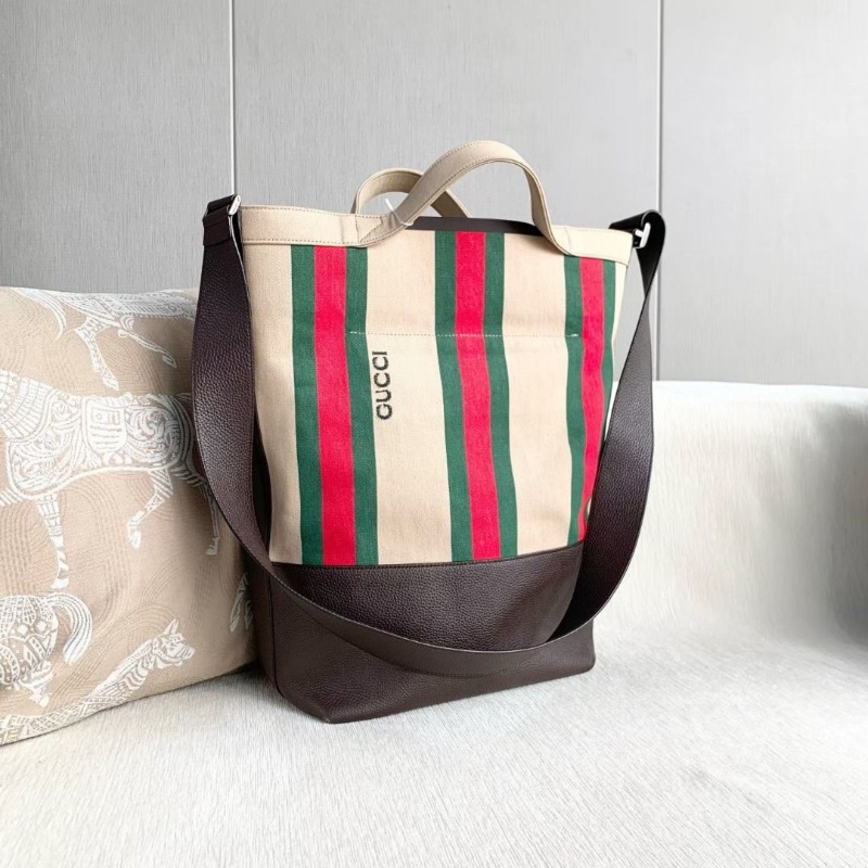 Gucci 紅綠條紋帆布tote包 黑標043 39*41*16  9新 配件塵袋-6