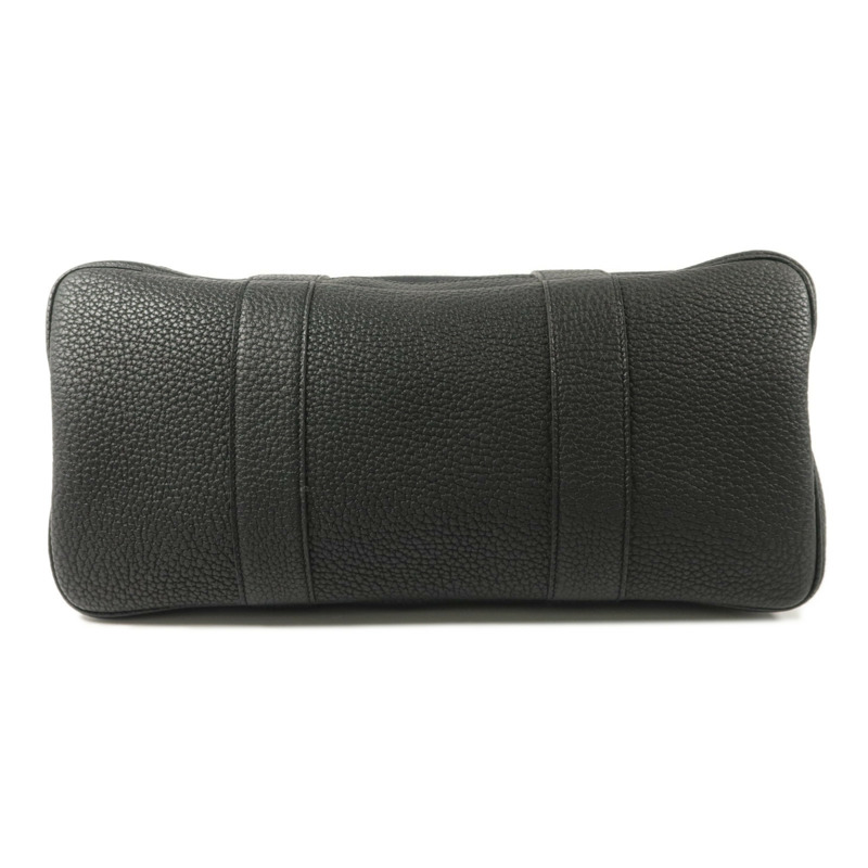 HERMES Negonda皮革/帆布GardenParty PM手挽袋Noir-3