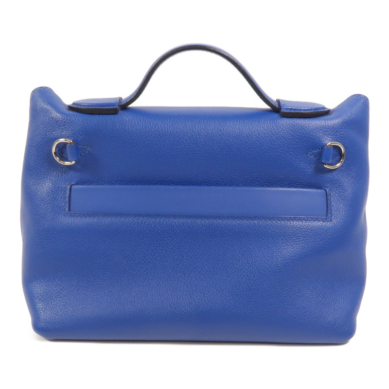 HERMES Evercolor皮革24/24 Mini手挽肩背兩用袋Bleu France-1