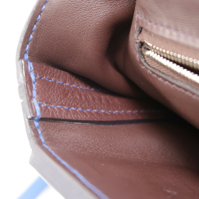 HERMES Evercolor皮革24/24 Mini手挽肩背兩用袋Bleu France-6