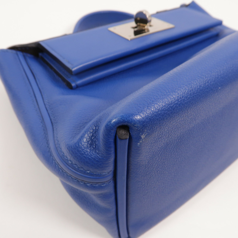 HERMES Evercolor皮革24/24 Mini手挽肩背兩用袋Bleu France-12