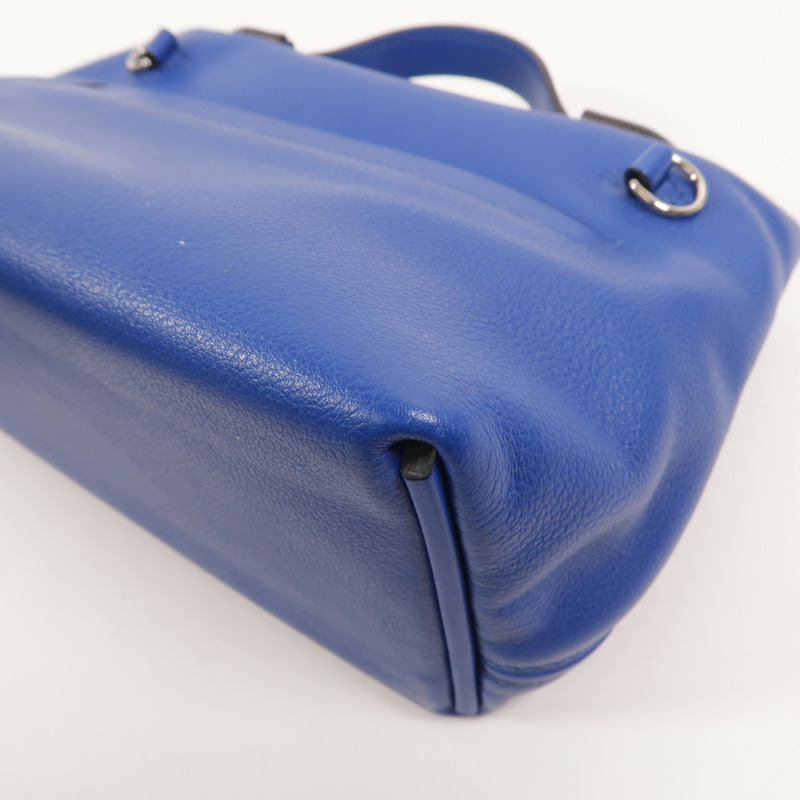 HERMES Evercolor皮革24/24 Mini手挽肩背兩用袋Bleu France-13