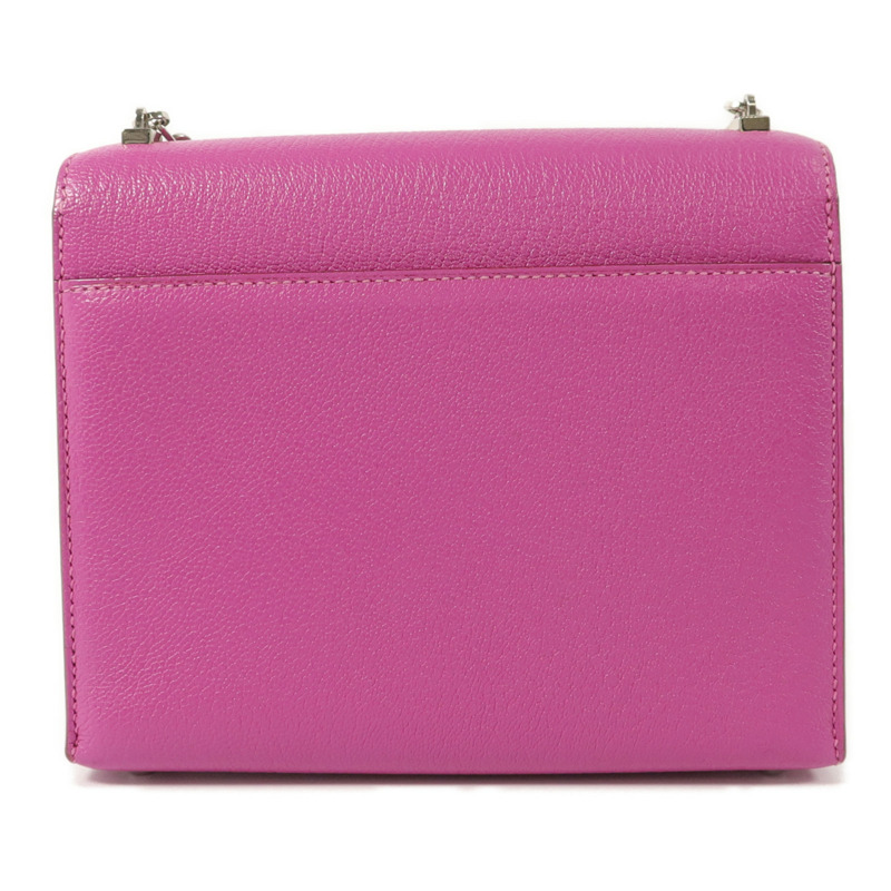 HERMES Chevre皮革Verrou Mini鏈帶肩背袋Rose Extreme-1
