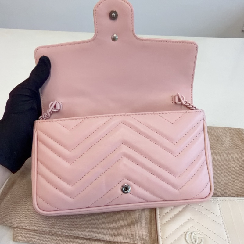 閒置品99新Gucci/古馳 粉色陶瓷馬蒙21 單肩斜挎包-5