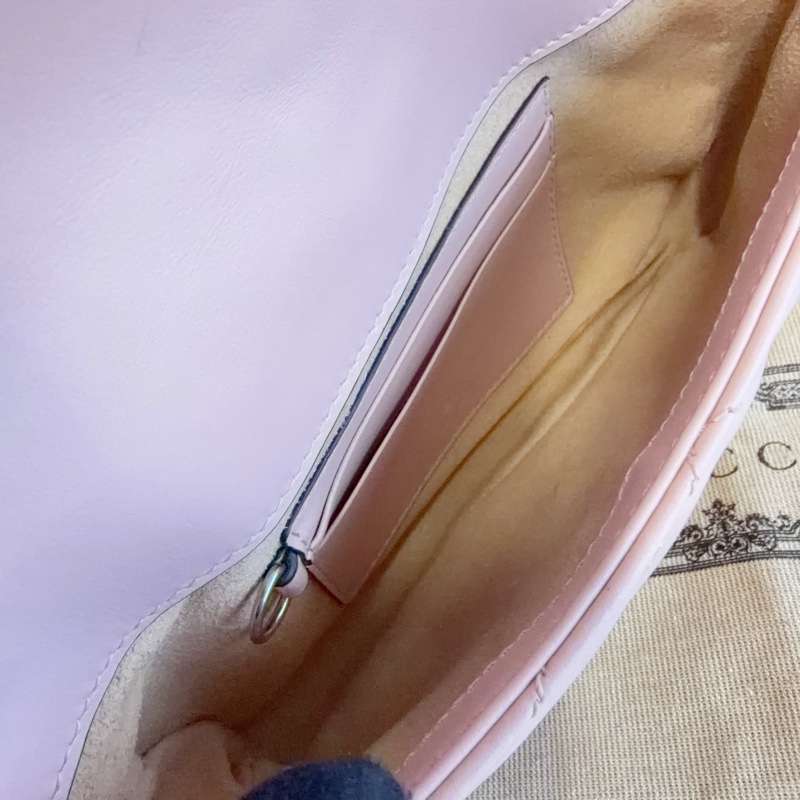 閒置品99新Gucci/古馳 粉色陶瓷馬蒙21 單肩斜挎包-6