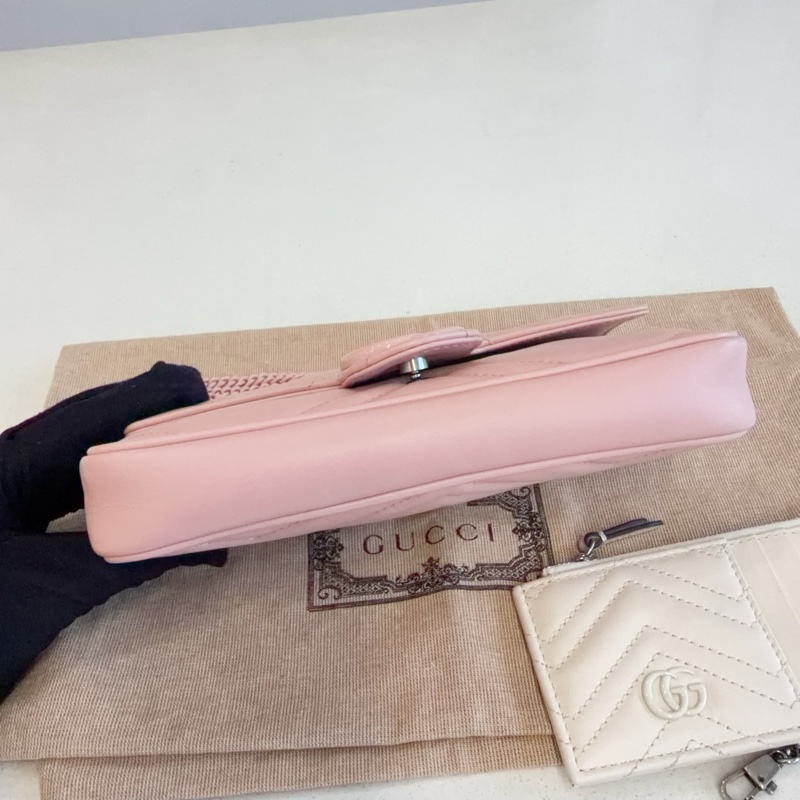 閒置品99新Gucci/古馳 粉色陶瓷馬蒙21 單肩斜挎包-7