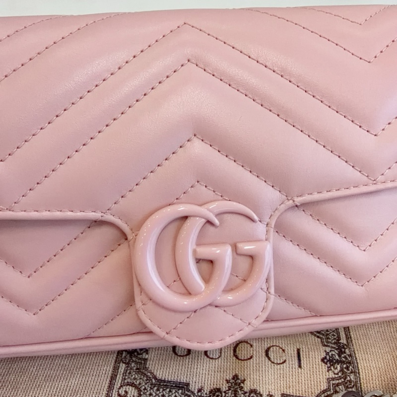 閒置品99新Gucci/古馳 粉色陶瓷馬蒙21 單肩斜挎包-8
