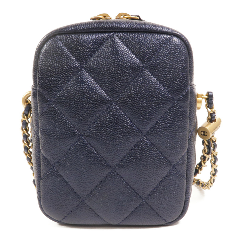 CHANEL 牛皮皮革Chain Shoulder鏈帶肩背袋-1