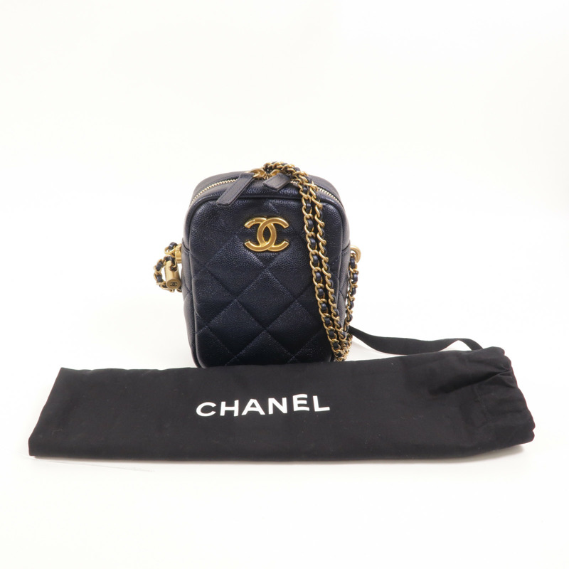 CHANEL 牛皮皮革Chain Shoulder鏈帶肩背袋-9