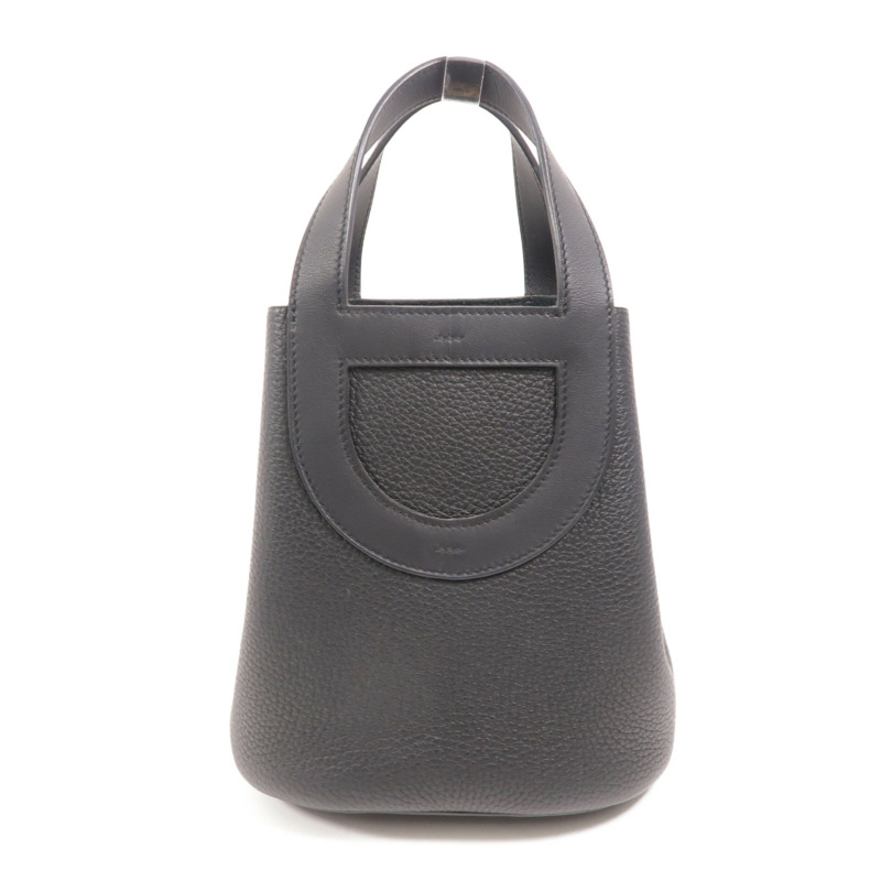 HERMES Clemence皮革In The Loop 18手挽袋Noir-1
