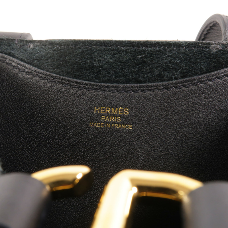 HERMES Clemence皮革In The Loop 18手挽袋Noir-5