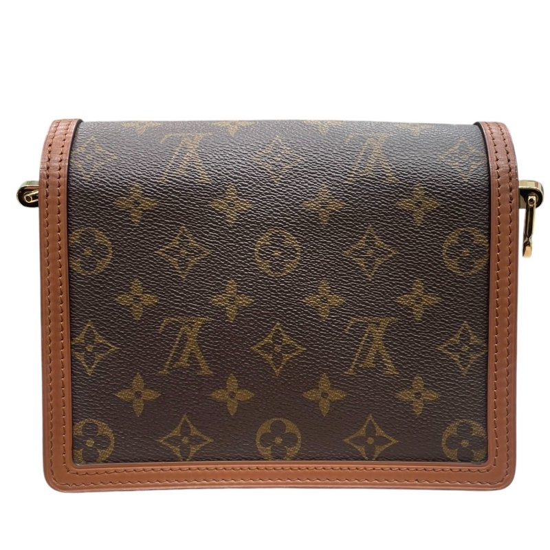 LOUIS VUITTON 路易威登 M45959 MINI DAUPHINE 達芙妮肩背包 PVC帆布 老花 棕色 金釦-2