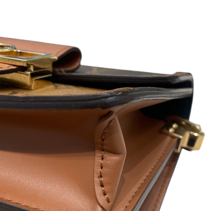 LOUIS VUITTON 路易威登 M45959 MINI DAUPHINE 達芙妮肩背包 PVC帆布 老花 棕色 金釦-7