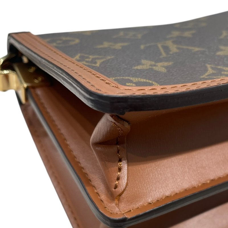 LOUIS VUITTON 路易威登 M45959 MINI DAUPHINE 達芙妮肩背包 PVC帆布 老花 棕色 金釦-8