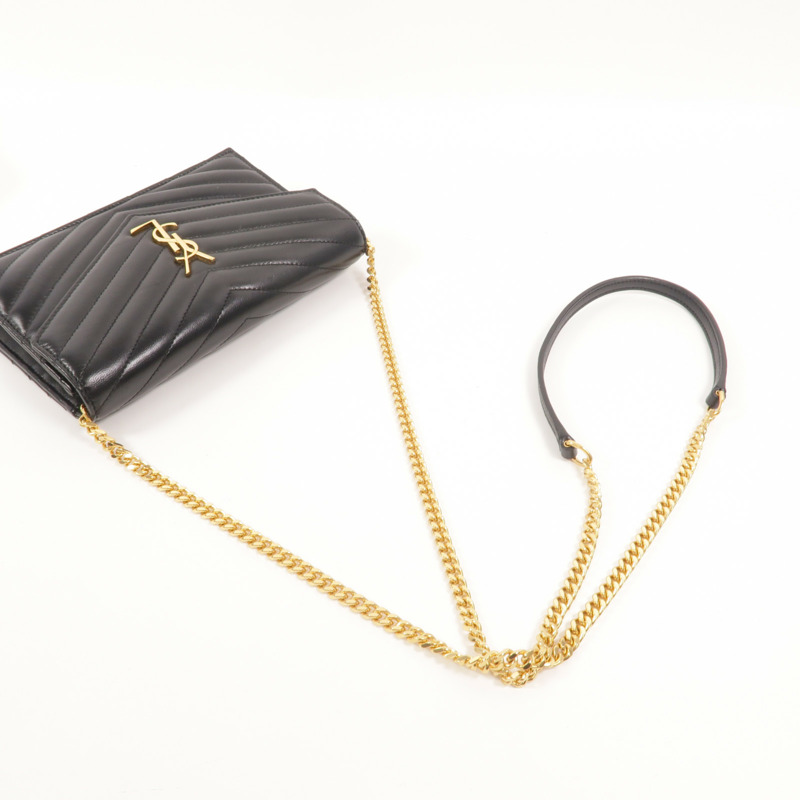 SAINT LAURENT 羊皮皮革Cassandre鏈帶肩背袋-7