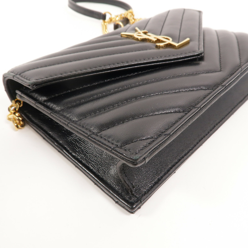SAINT LAURENT 羊皮皮革Cassandre鏈帶肩背袋-9