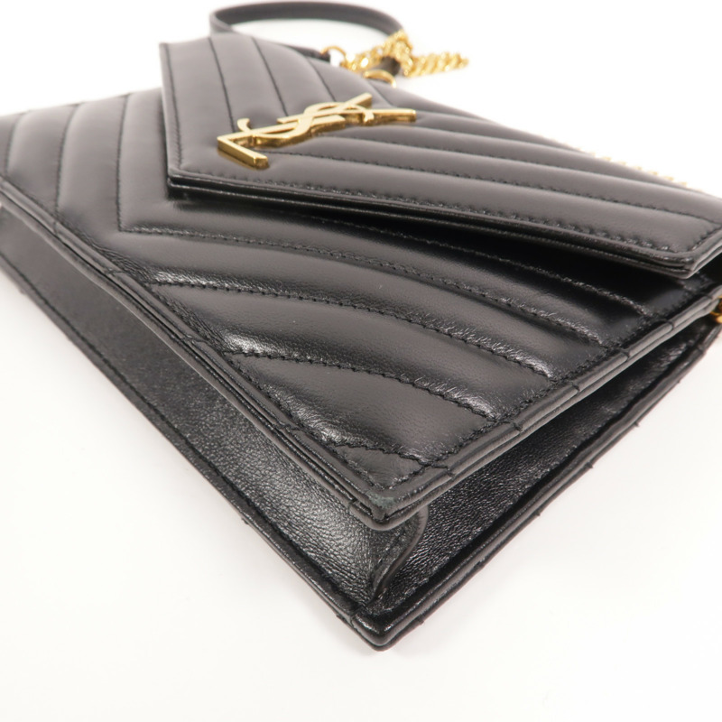 SAINT LAURENT 羊皮皮革Cassandre鏈帶肩背袋-10