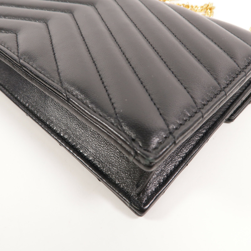SAINT LAURENT 羊皮皮革Cassandre鏈帶肩背袋-12