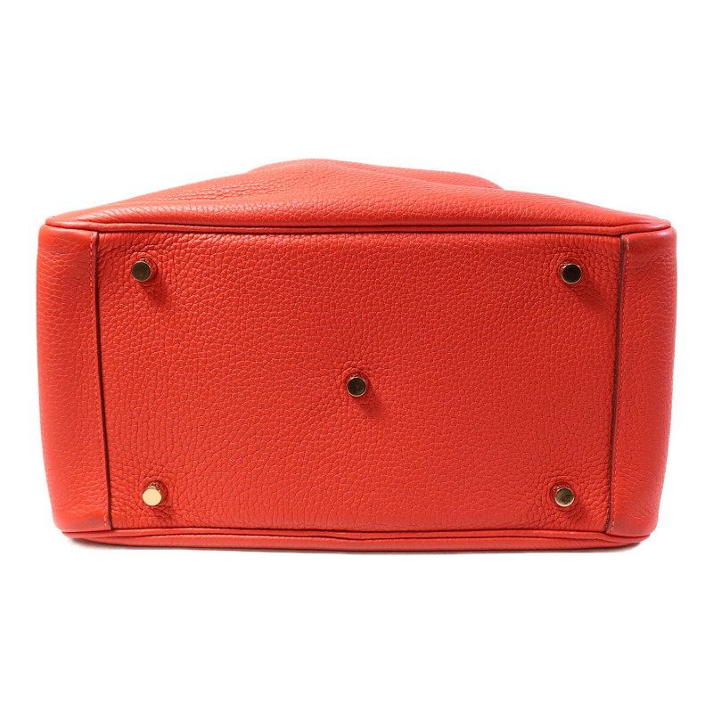 HERMES Clemence皮革Lindy 30肩背袋Rouge Tomate-3