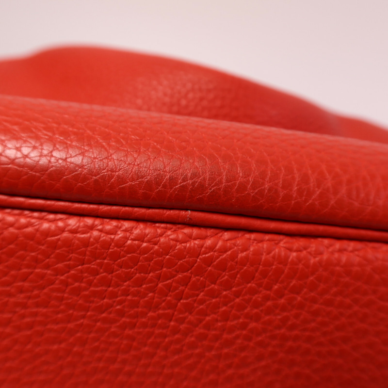 HERMES Clemence皮革Lindy 30肩背袋Rouge Tomate-13