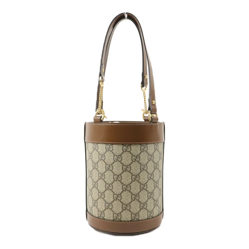 GUCCI 塗層帆布Horsebit 1955 Bucket Bag手挽袋-1