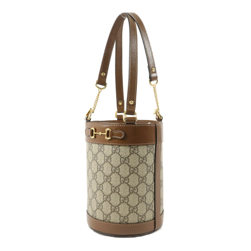 GUCCI 塗層帆布Horsebit 1955 Bucket Bag手挽袋-2