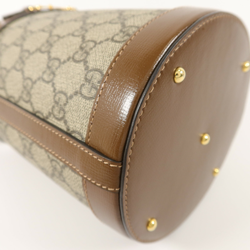 GUCCI 塗層帆布Horsebit 1955 Bucket Bag手挽袋-12