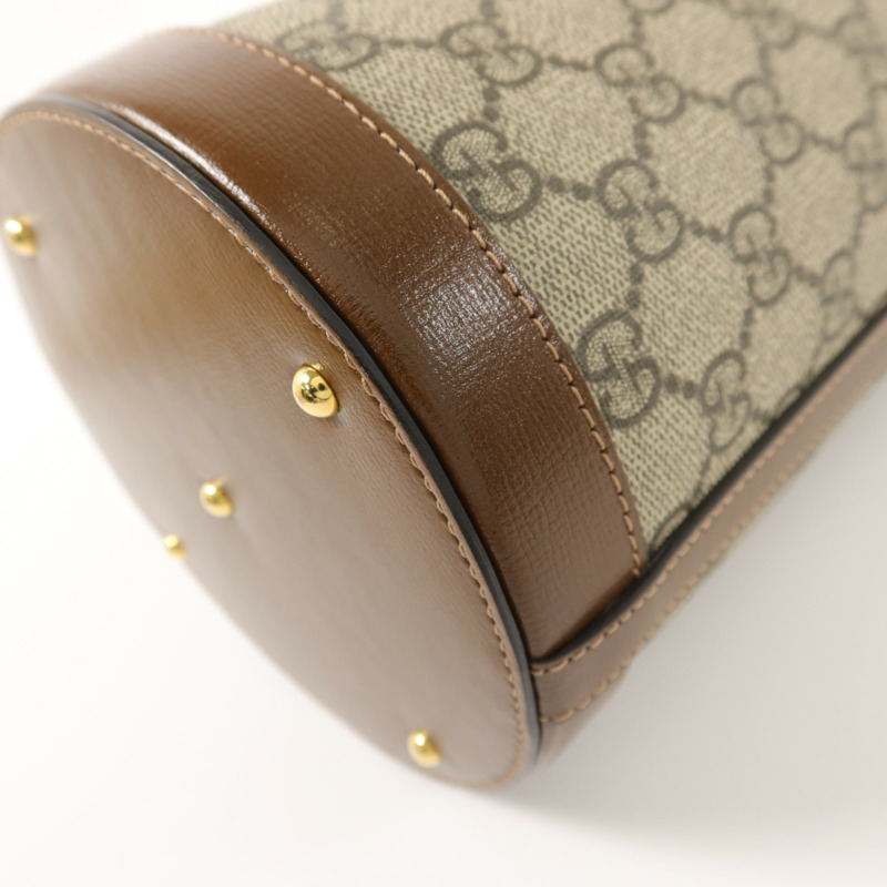 GUCCI 塗層帆布Horsebit 1955 Bucket Bag手挽袋-13
