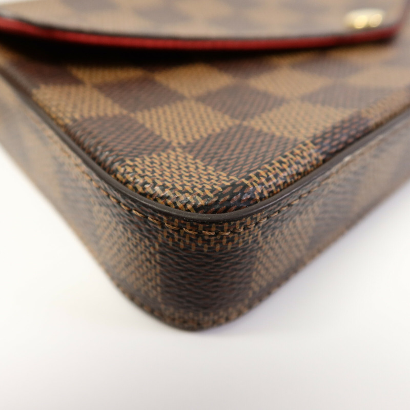 LOUIS VUITTON Damier Felice Pochette鏈帶肩背袋-11
