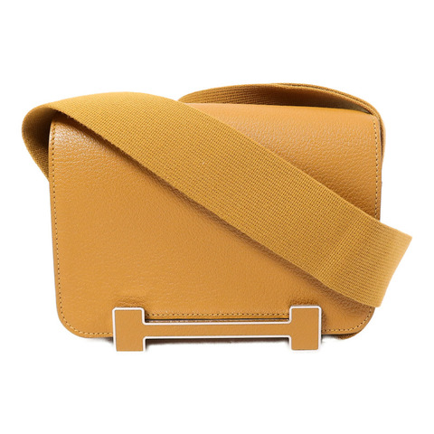 HERMES Chevre皮革Geta肩背袋Caramel