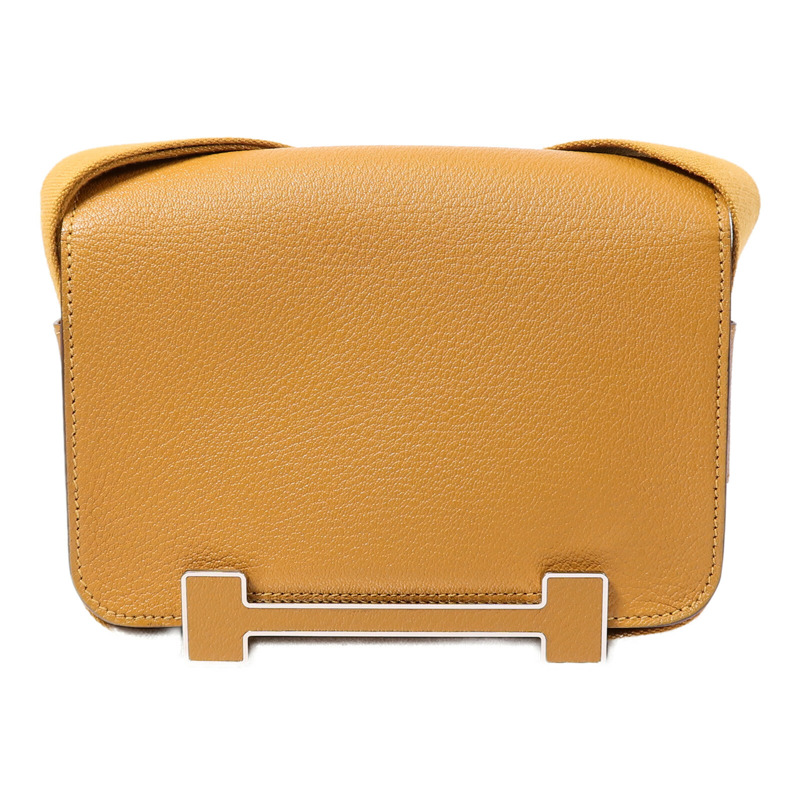HERMES Chevre皮革Geta肩背袋Caramel-2