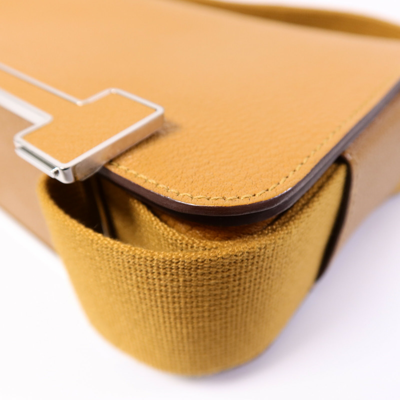 HERMES Chevre皮革Geta肩背袋Caramel-10