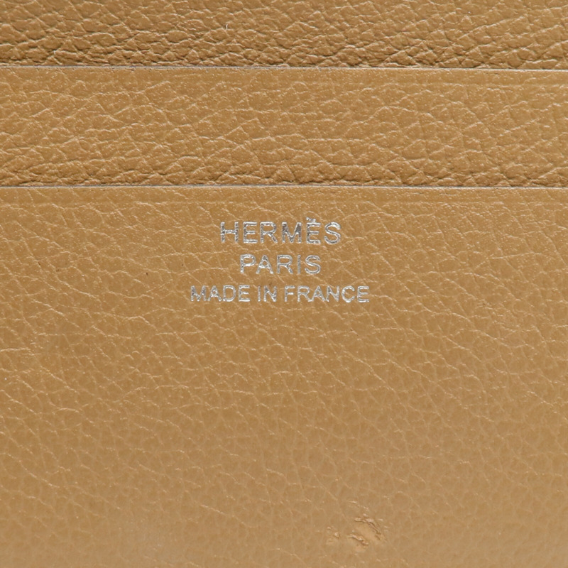 HERMES Evercolor皮革H Sellier Card Holder卡片套Alezan-11
