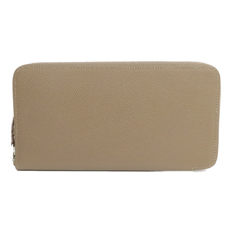 HERMES Epsom皮革Silk'In Long Wallet長錢包Etoupe