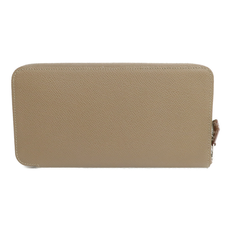 HERMES Epsom皮革Silk'In Long Wallet長錢包Etoupe-1