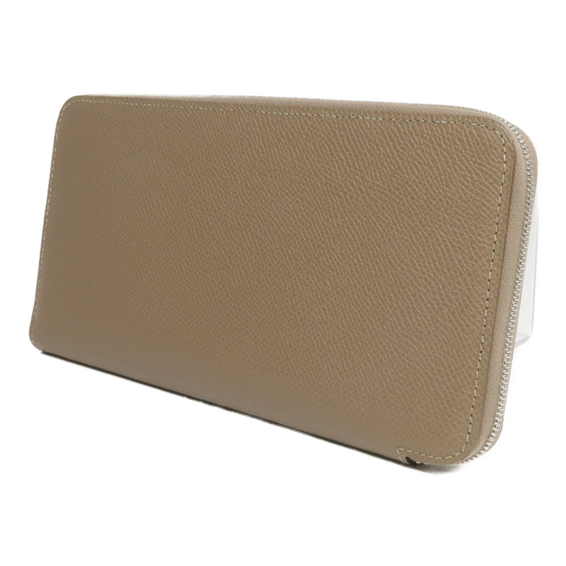 HERMES Epsom皮革Silk'In Long Wallet長錢包Etoupe-2