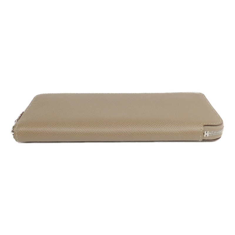 HERMES Epsom皮革Silk'In Long Wallet長錢包Etoupe-5