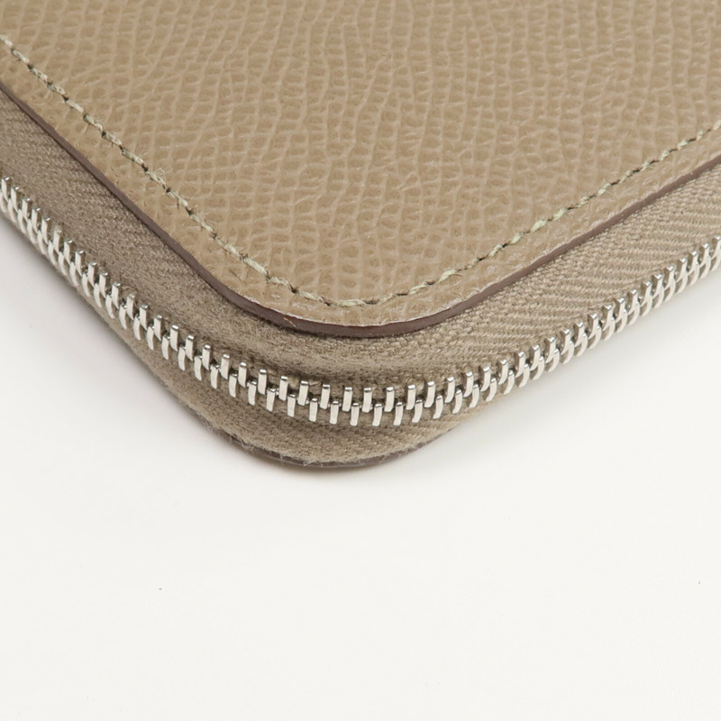HERMES Epsom皮革Silk'In Long Wallet長錢包Etoupe-9