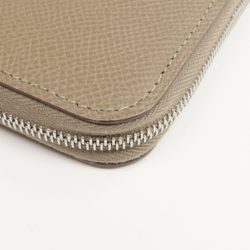 HERMES Epsom皮革Silk'In Long Wallet長錢包Etoupe-10