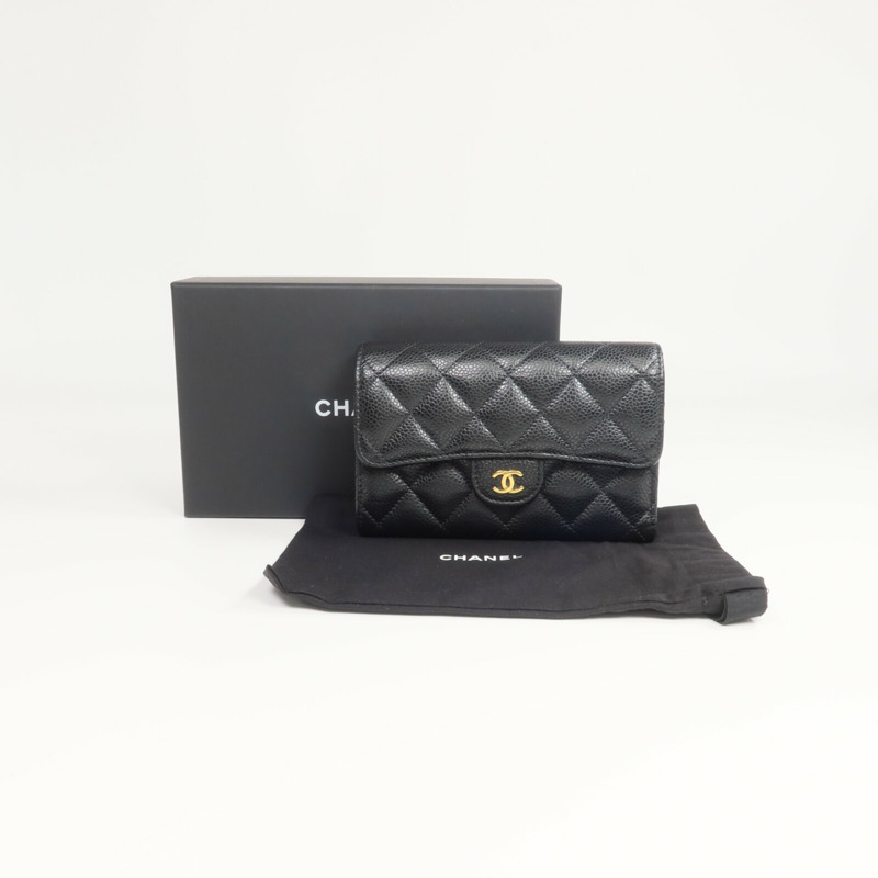 CHANEL 牛皮皮革Classic Medium Flap Wallet長錢包-17