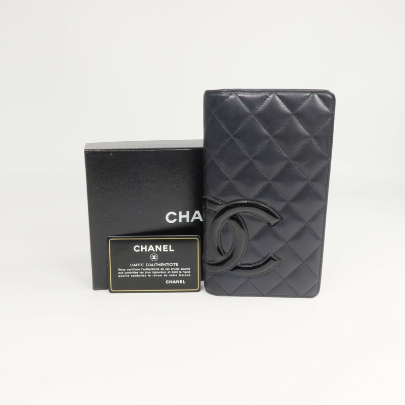 CHANEL 牛皮皮革Cambon Long Wallet長錢包-19