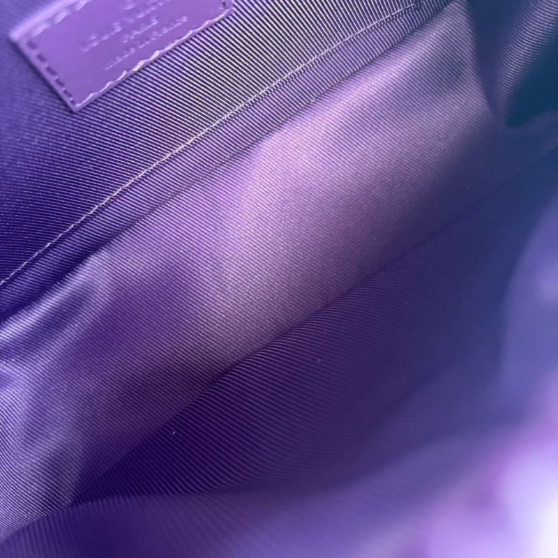 LV Soft Trunk盒子包芯片款 紫色老花壓紋 牛皮 18*13*7.5 95新 配件塵袋-7