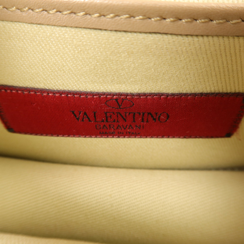 Valentino 牛皮皮革Rockstud Glam Lock Flap Bag鏈帶肩背袋-5