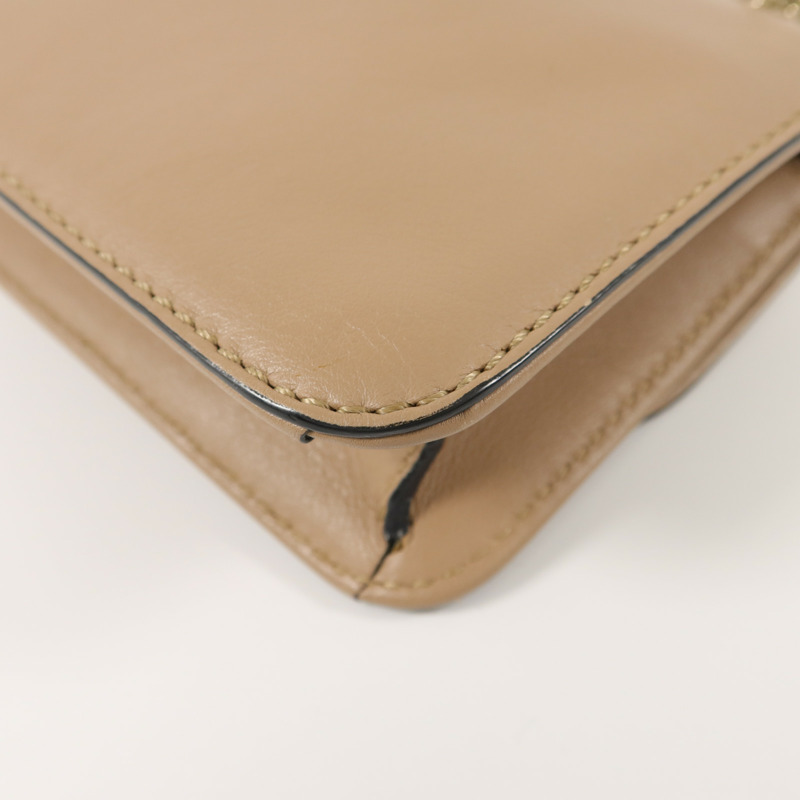 Valentino 牛皮皮革Rockstud Glam Lock Flap Bag鏈帶肩背袋-15