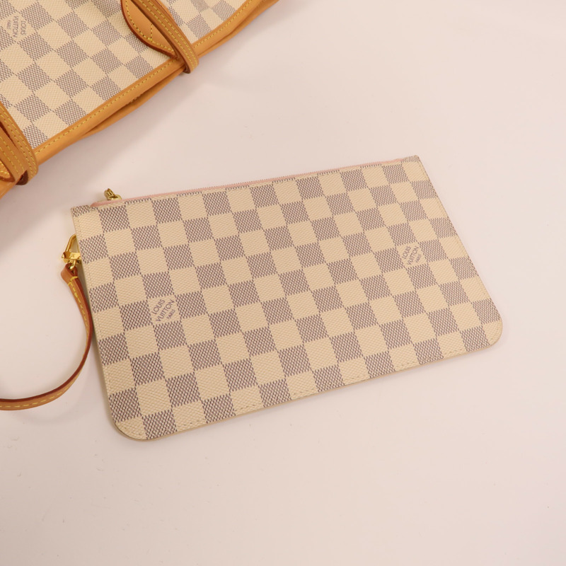 LOUIS VUITTON Damier Azur Neverfull MM肩背袋-6
