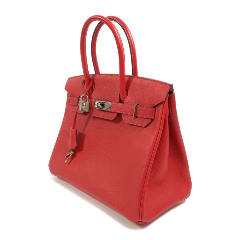 HERMES Epsom皮革Birkin 30手挽袋Rouge Casaque-2