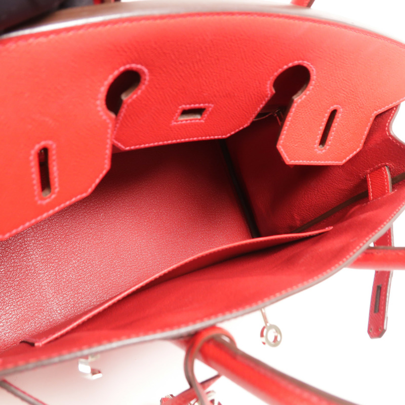 HERMES Epsom皮革Birkin 30手挽袋Rouge Casaque-4
