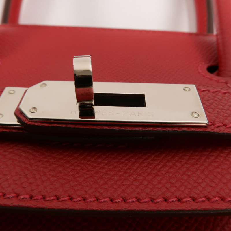 HERMES Epsom皮革Birkin 30手挽袋Rouge Casaque-8